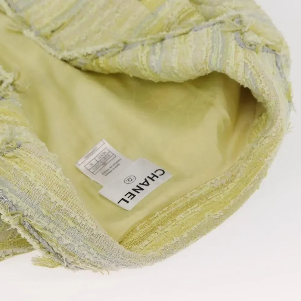 Chanel Tweed Jacket Yellow Wool